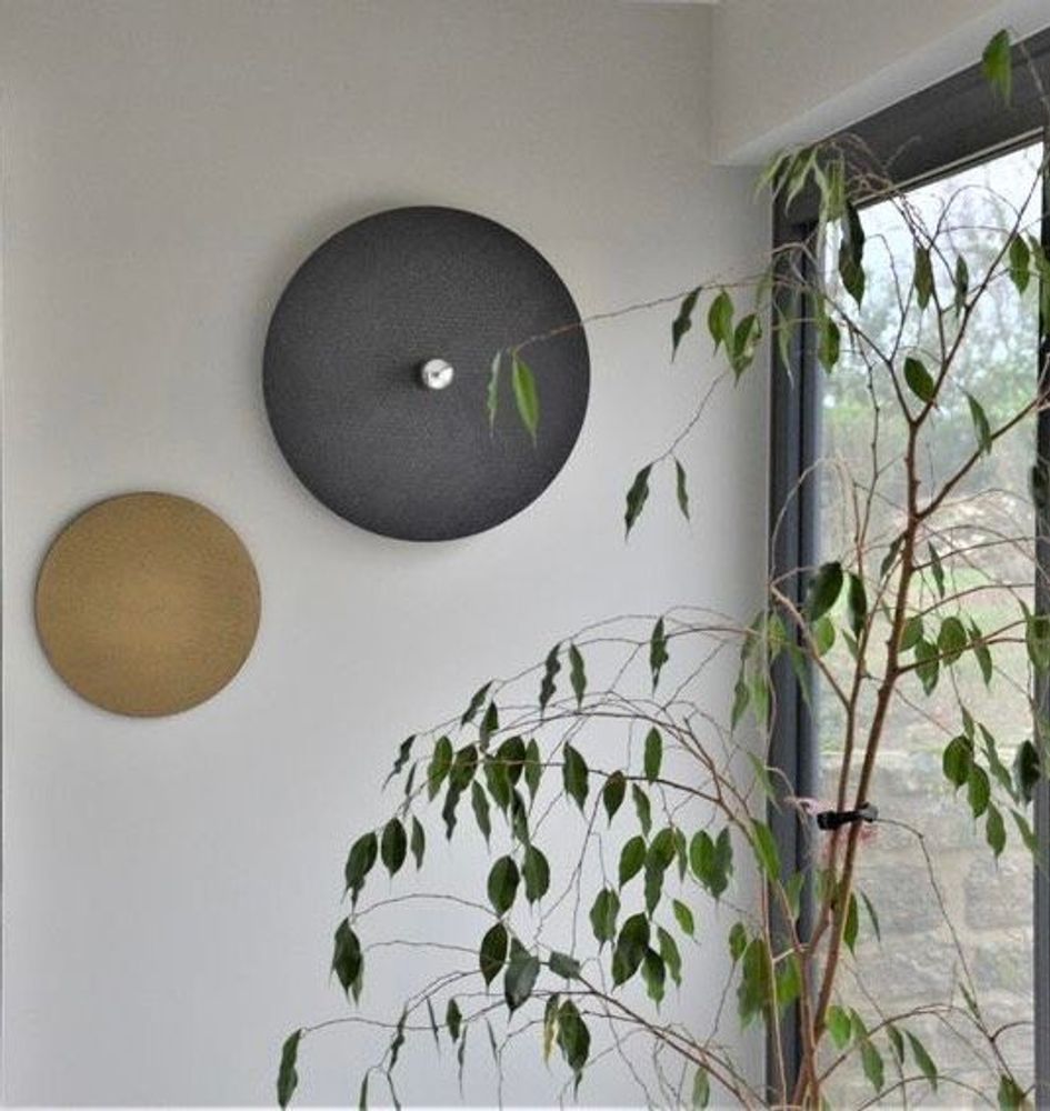Office design and planning - L'DECLINE wall/ceiling lamp with gold electric mount. - L'CRAFT