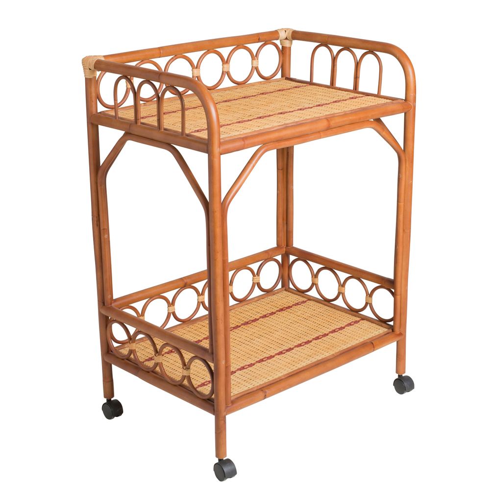 Trolleys - BAGATELLE woven rattan trolley - KOK MAISON