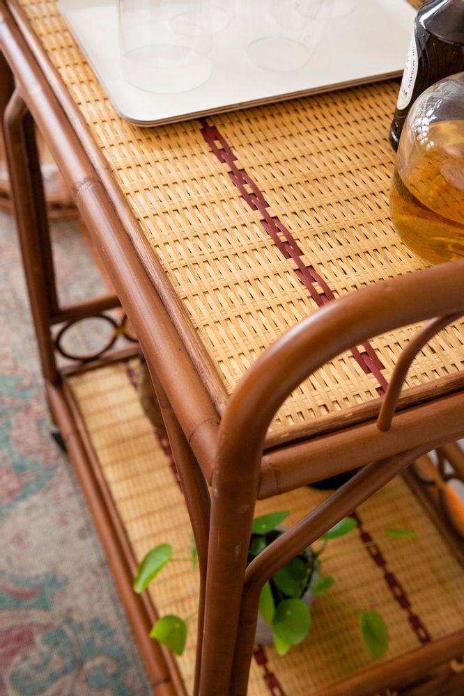 Trolleys - BAGATELLE woven rattan trolley - KOK MAISON