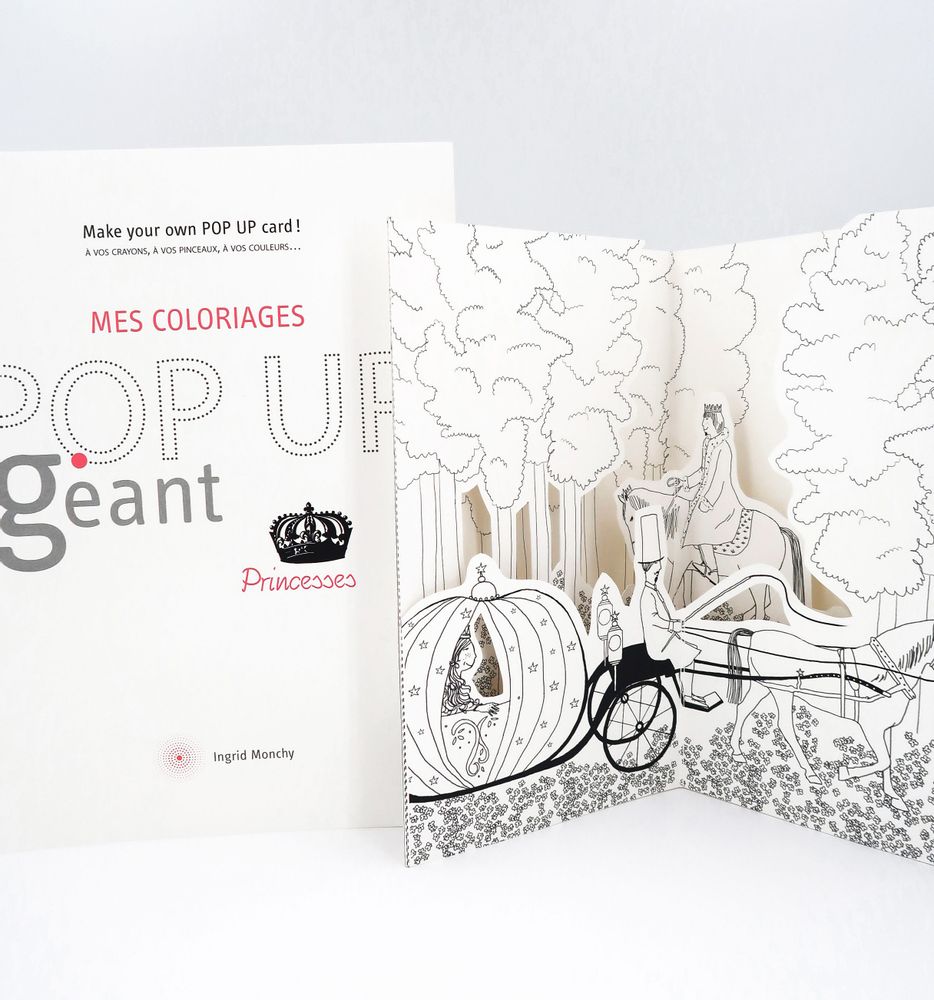 Carterie - Cartes POPUP personnalisables - DIY - Princesses Géant - COLORIAGES POPUP