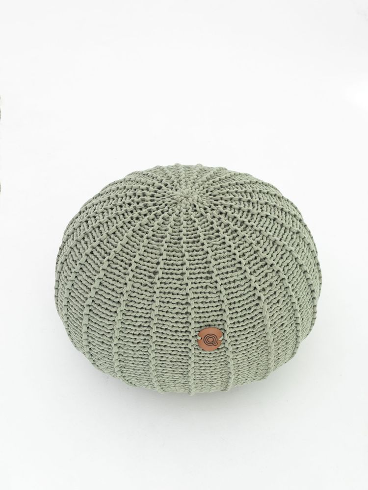 Repose-pieds - Pouf rond en tricot RIBS - ANZY HOME