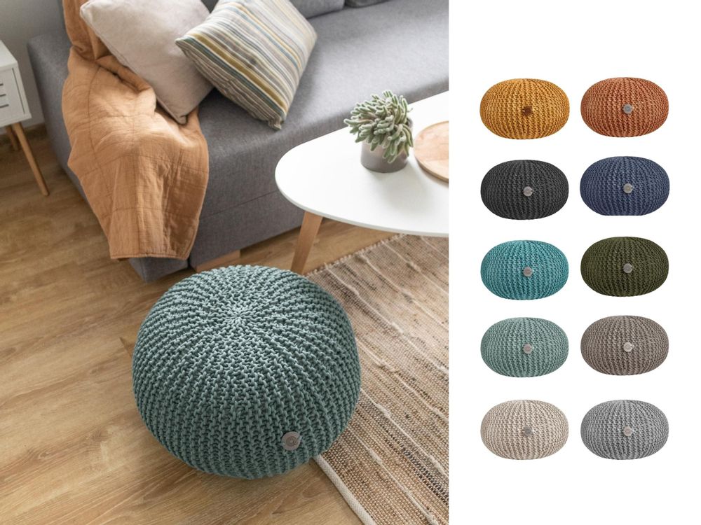Ottomans - Pouf Classic from recycled cotton cord - ANZY HOME