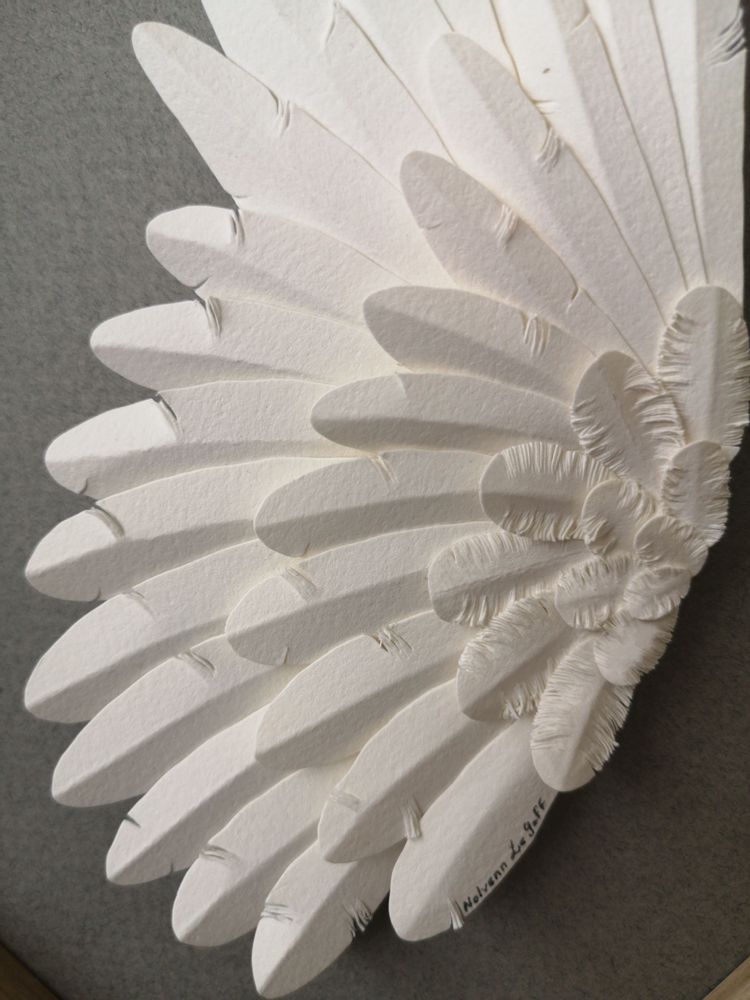 Objets de décoration - Bruissement, ailes en papier, encadrées - NOLVENN LE GOFF