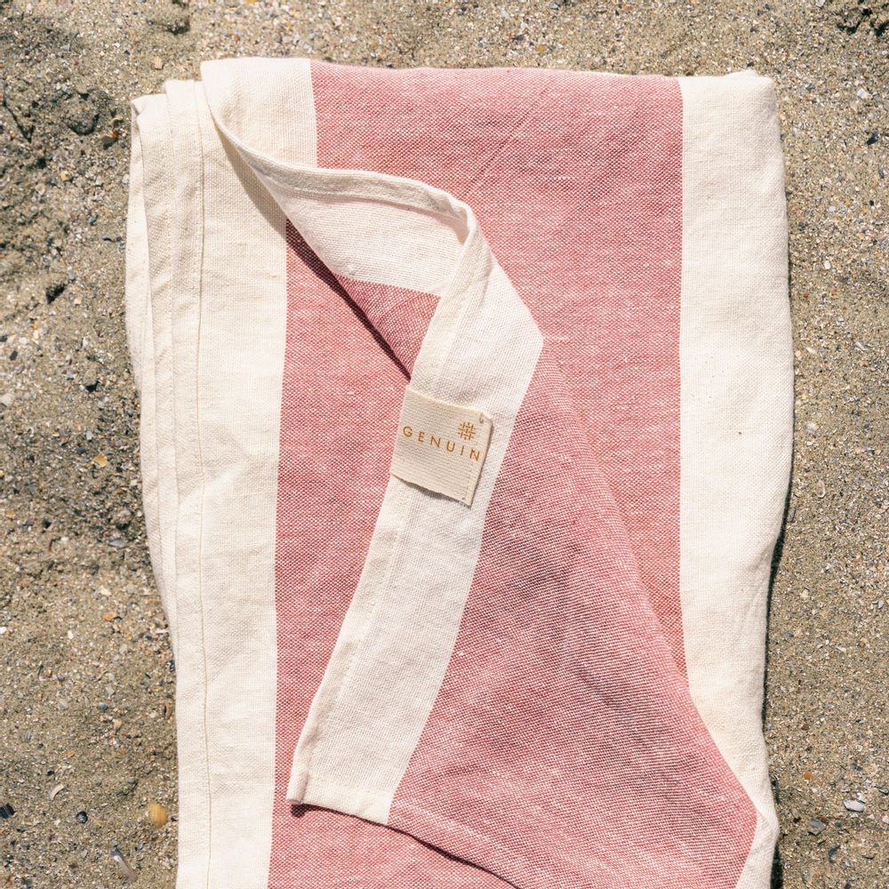 Bath towels - BEACH TOWEL DUSTY PINK - GENUIN