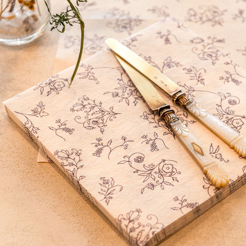 Decorative objects - Napkin Vanilla flower - FRANÇOISE PAVIOT