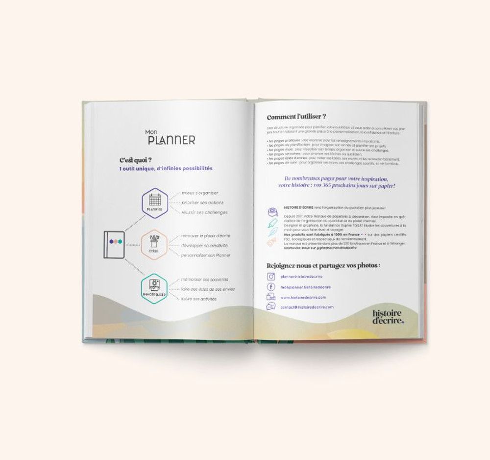 Papeterie bureau - Mon Planner 2024 - Eden - Agenda ré-inventé ! - HISTOIRE D'ÉCRIRE