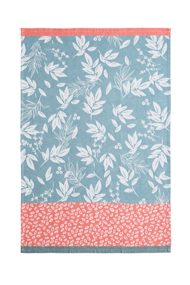Torchons textile - Feuillage Bleu / Torchon jacquard - COUCKE