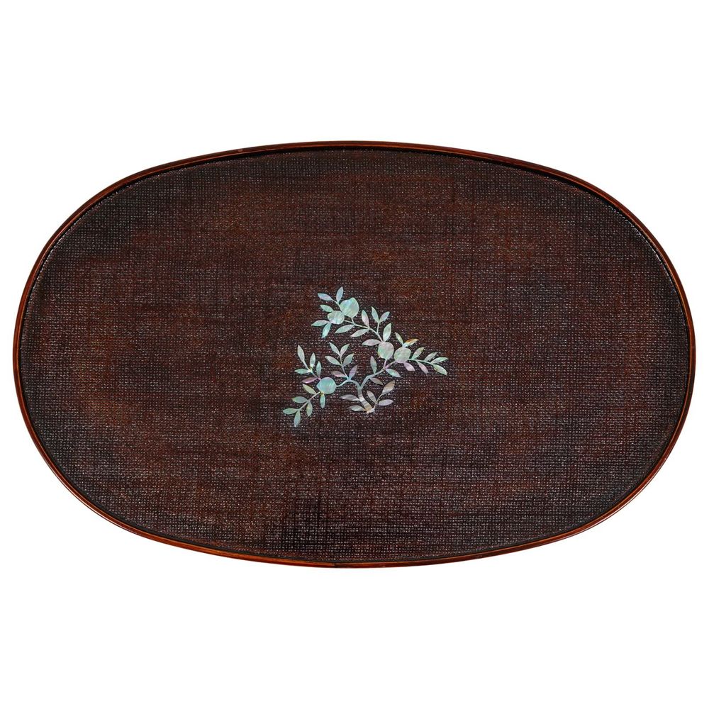 Kitchen utensils - Mother of Pearl Korean Hemp Cloth Lacquered Tray - FEBRUARY MOUNTAIN