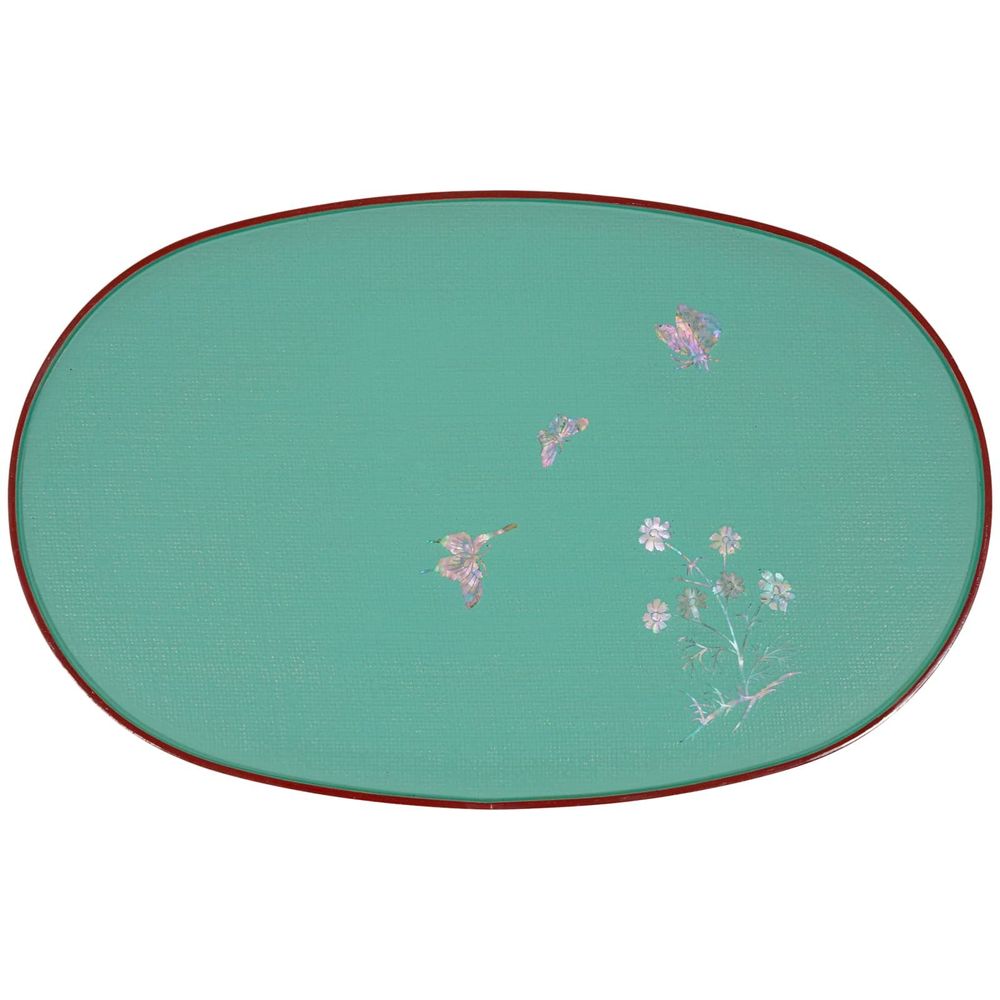 Kitchen utensils - Mother of Pearl Korean Hemp Cloth Lacquered Tray - FEBRUARY MOUNTAIN