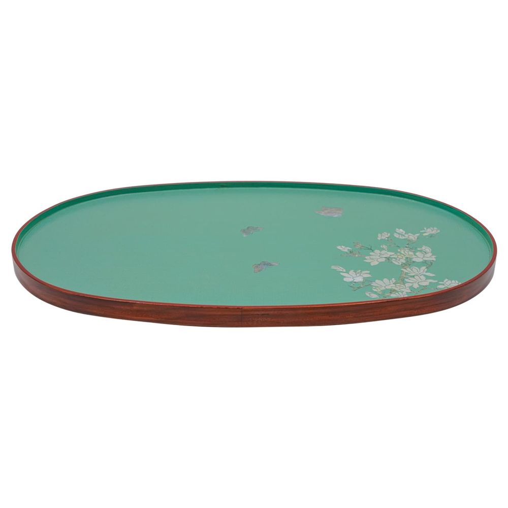 Kitchen utensils - Mother of Pearl Korean Hemp Cloth Lacquered Tray - FEBRUARY MOUNTAIN