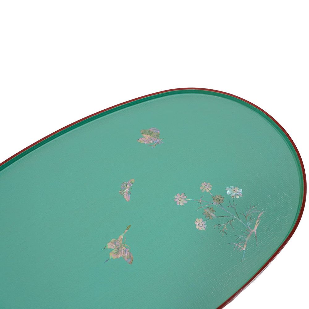Kitchen utensils - Mother of Pearl Korean Hemp Cloth Lacquered Tray - FEBRUARY MOUNTAIN