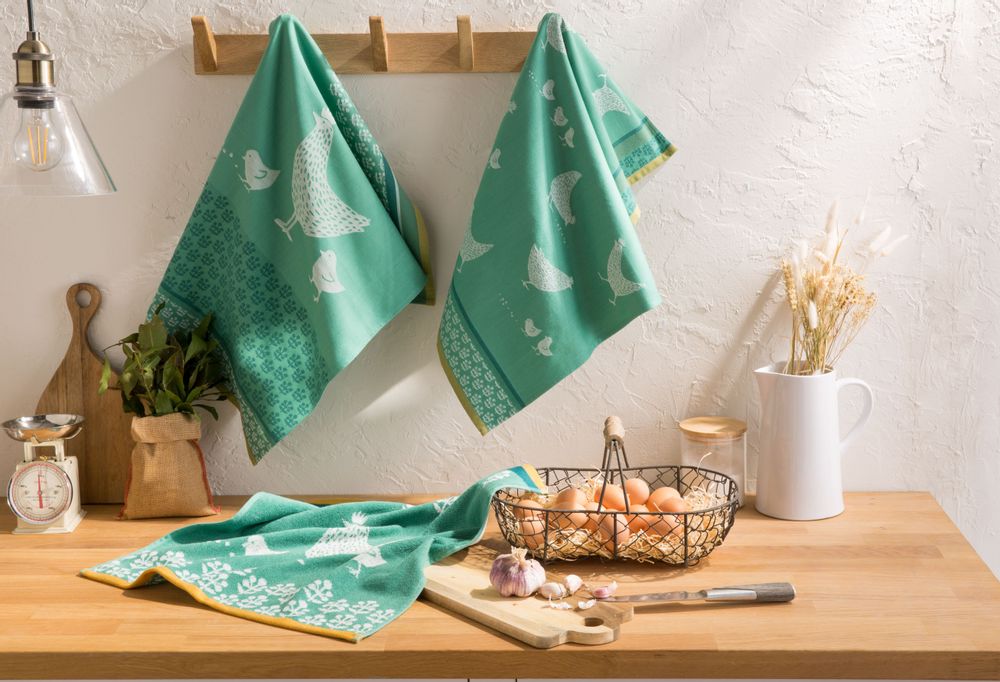 Torchons textile - Cocotte / Carré éponge en jacquard - COUCKE