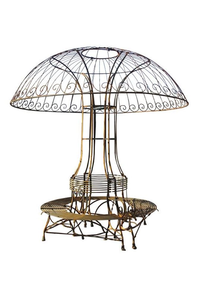 Gazebos - Bench Arras with Parasol - JARDIN  FURNITURE