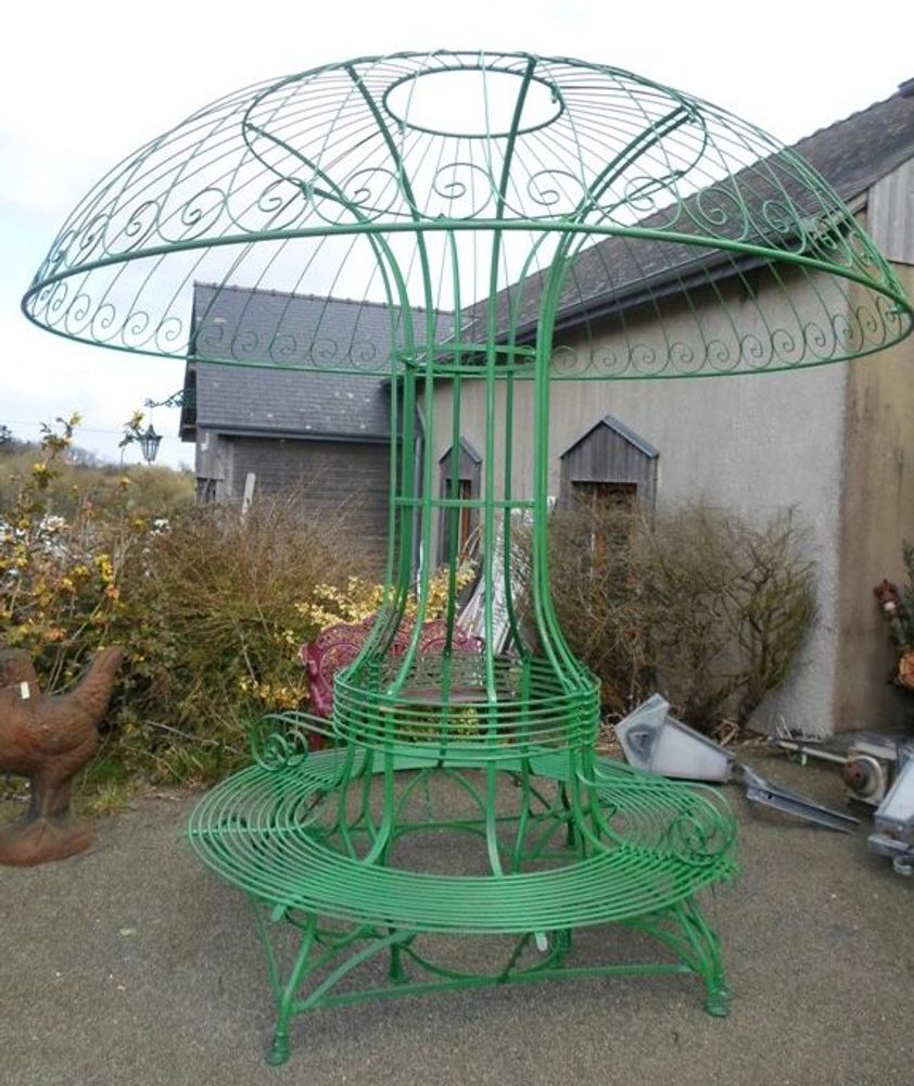 Gazebos - Bench Arras with Parasol - JARDIN  FURNITURE