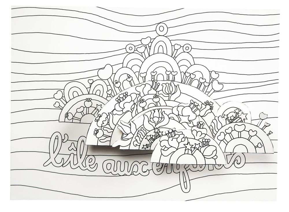 Gifts - Customizable map - DIY - Children's Island - COLORIAGES POPUP