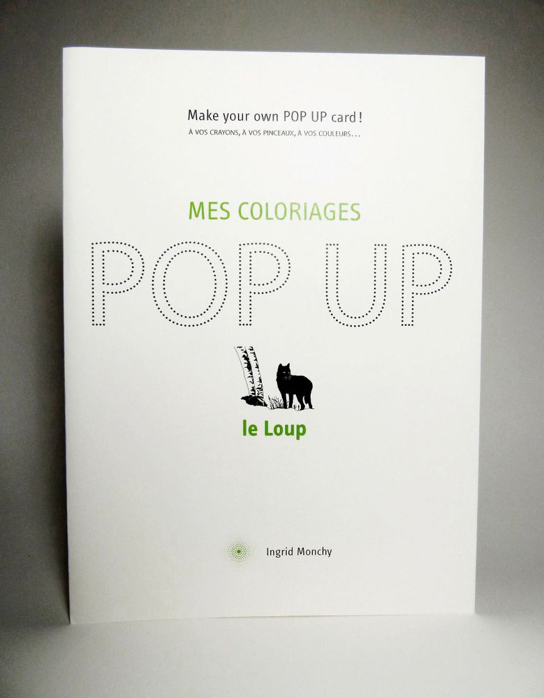 Gifts - Customizable cards - DIY - WOLF - COLORIAGES POPUP