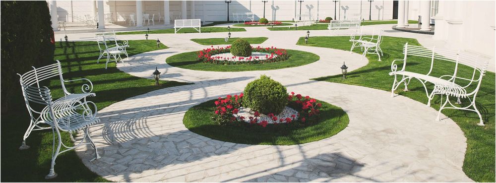Lawn sofas   - Bench Arras curved - JARDIN  FURNITURE