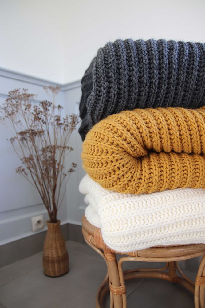 Throw blankets - CANNES plaid - Wool & alpaca - MAISON BONNEFOY
