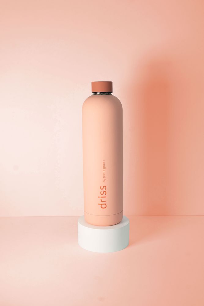 Objets design - Terra + Peach | Driss | Insulated Stainless Steel Water Bottle - PORTER GREEN