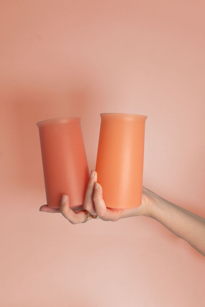 Crockery - Terra + Peach | Stegg | Silicone Unbreakable Highball Glasses - PORTER GREEN