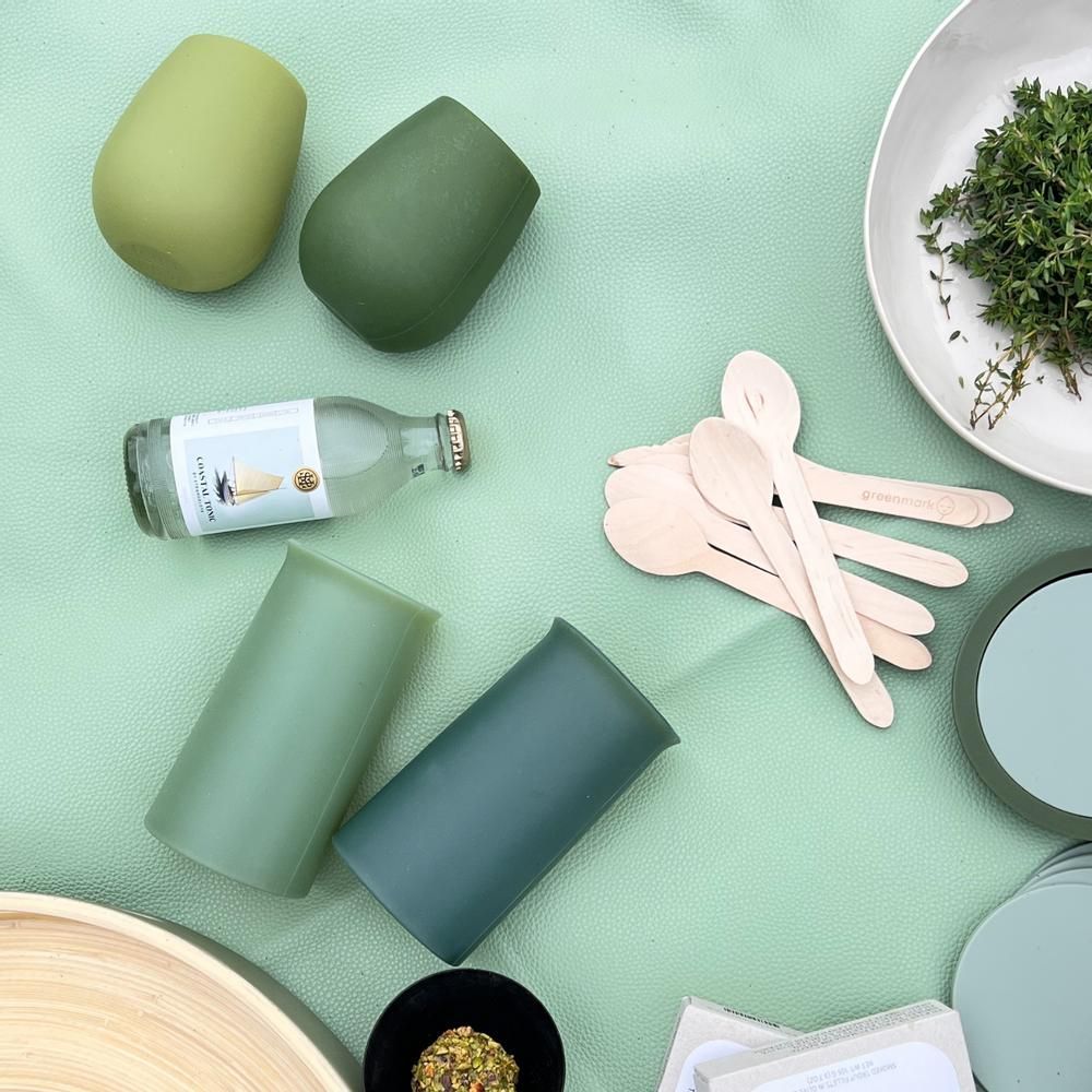 Crockery - Sage + Olive | Fegg | Silicone Unbreakable Glasses - PORTER GREEN