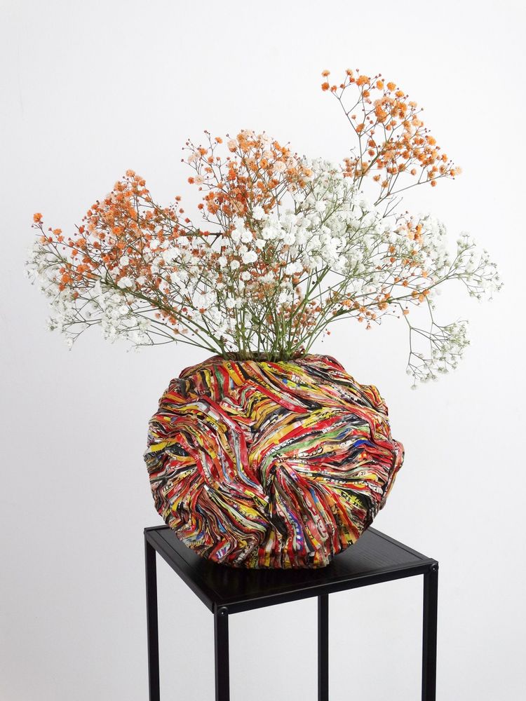 Unique pieces - Vase recycled paper Collection ARVOR unique piece - HELENE SIELLEZ