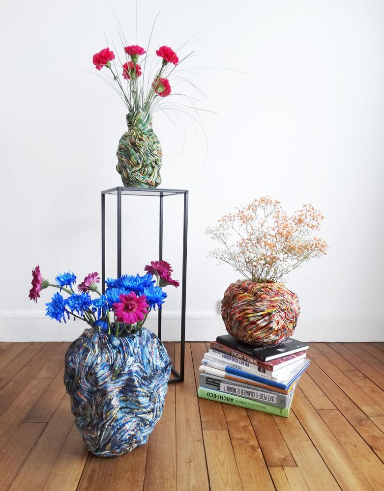 Unique pieces - Vase recycled paper Collection ARVOR unique piece - HELENE SIELLEZ