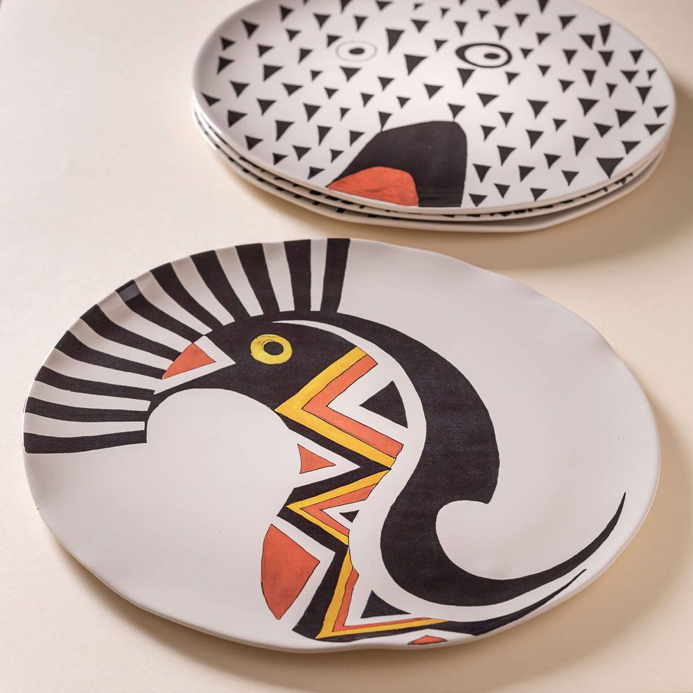 Formal plates - Reina del Darién watercolor plates - ETHIC & TROPIC CORINNE BALLY