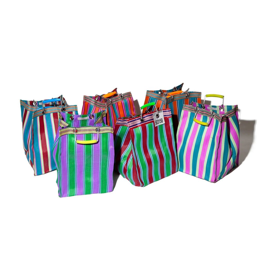 Sacs et cabas - RECYCLED PLASTIC STRIPE BAG - PUEBCO