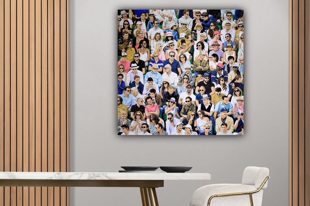 Tableaux - Tableau "Roland Garros le public" en tape art - HAPPY FUNKY FAMILY