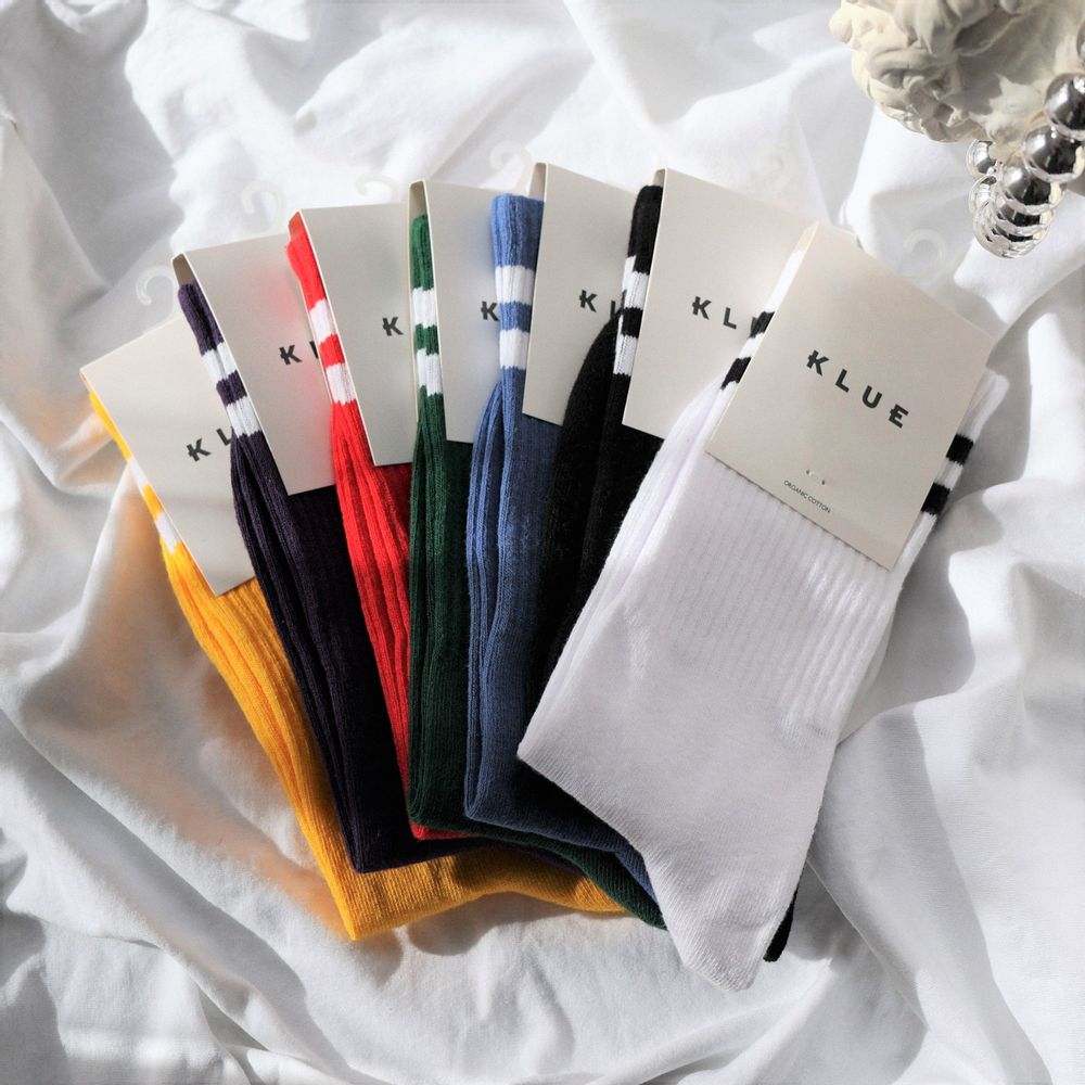 Chaussettes - Chaussettes de tennis en coton bio Klue | Collection ATHLETICS VINTAGE STRIPES - KLUE