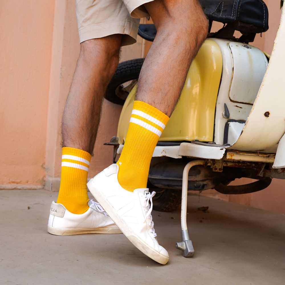 Chaussettes - Chaussettes de tennis en coton bio Klue | Collection ATHLETICS VINTAGE STRIPES - KLUE
