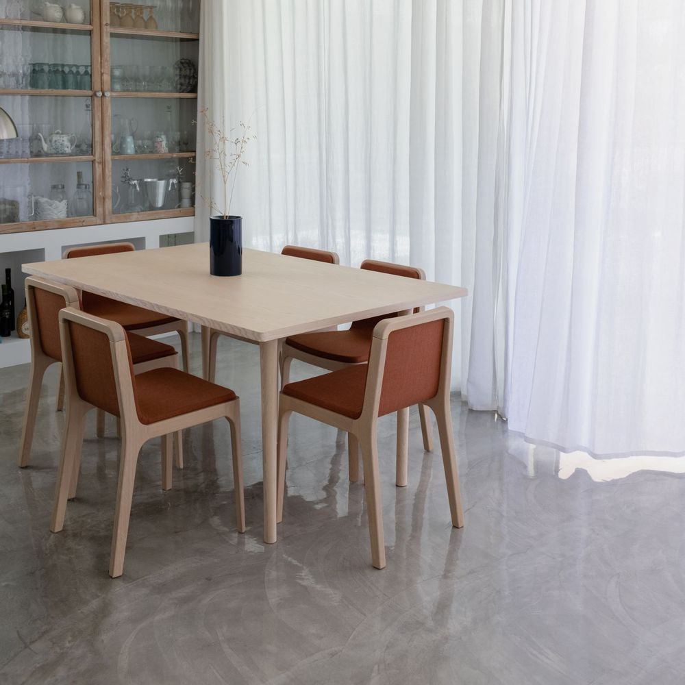 Dining Tables - The Minimalist Modern Cast Table in Oak Wood160cm x 100cm oak - MOR