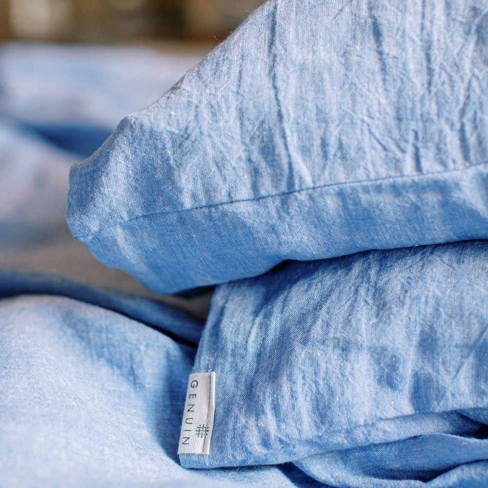 Bed linens - PILLOWCASE OCEAN BLUE - GENUIN