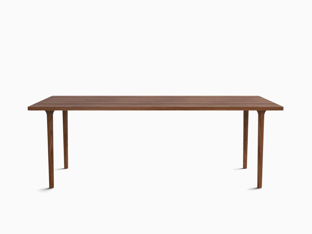 Dining Tables - Minimalist Modern Cast Table in Walnut Wood 220cm x 110cm - MOR