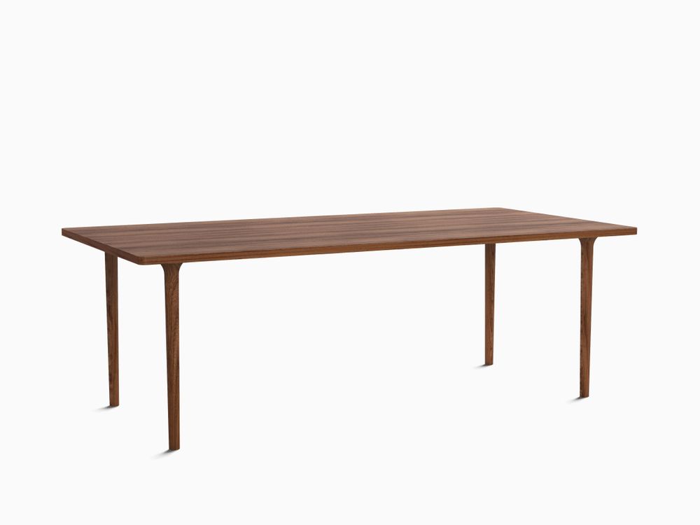Dining Tables - Minimalist Modern Cast Table in Walnut Wood 220cm x 110cm - MOR