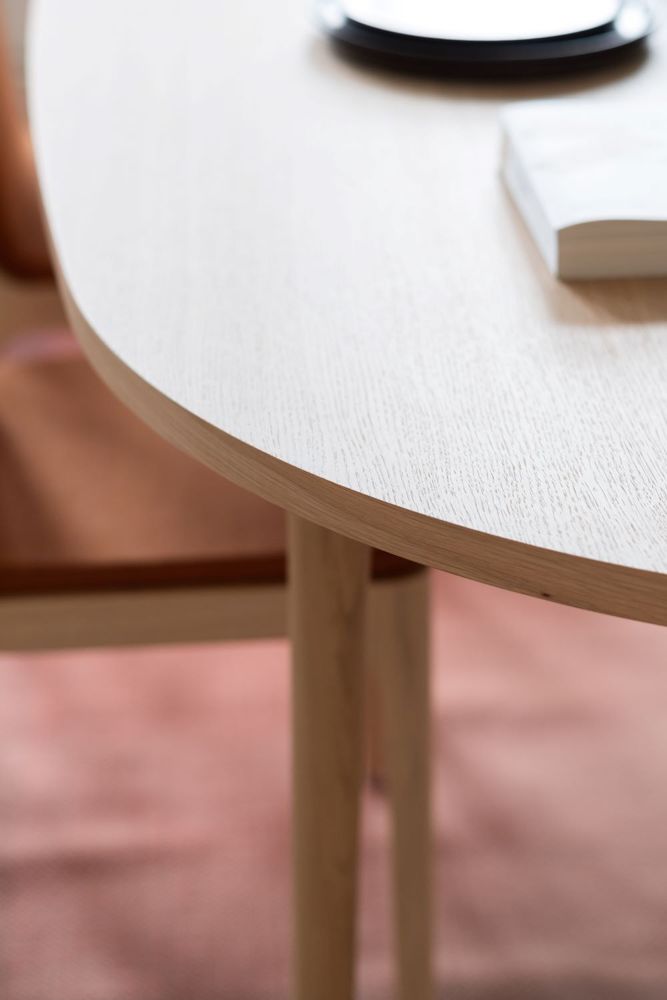 Dining Tables - Minimalist Modern Cast Table in Walnut Wood 220cm x 110cm - MOR