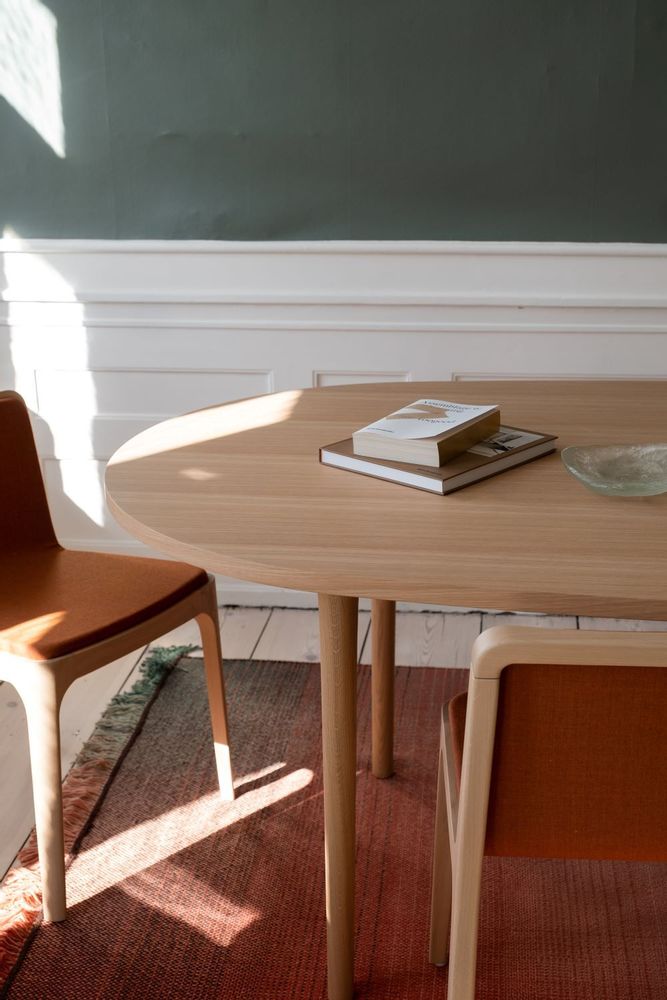 Dining Tables - Minimalist Modern Cast Table in Walnut Wood 220cm x 110cm - MOR