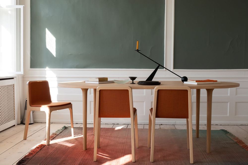 Dining Tables - Minimalist Modern Cast Table in Walnut Wood 220cm x 110cm - MOR