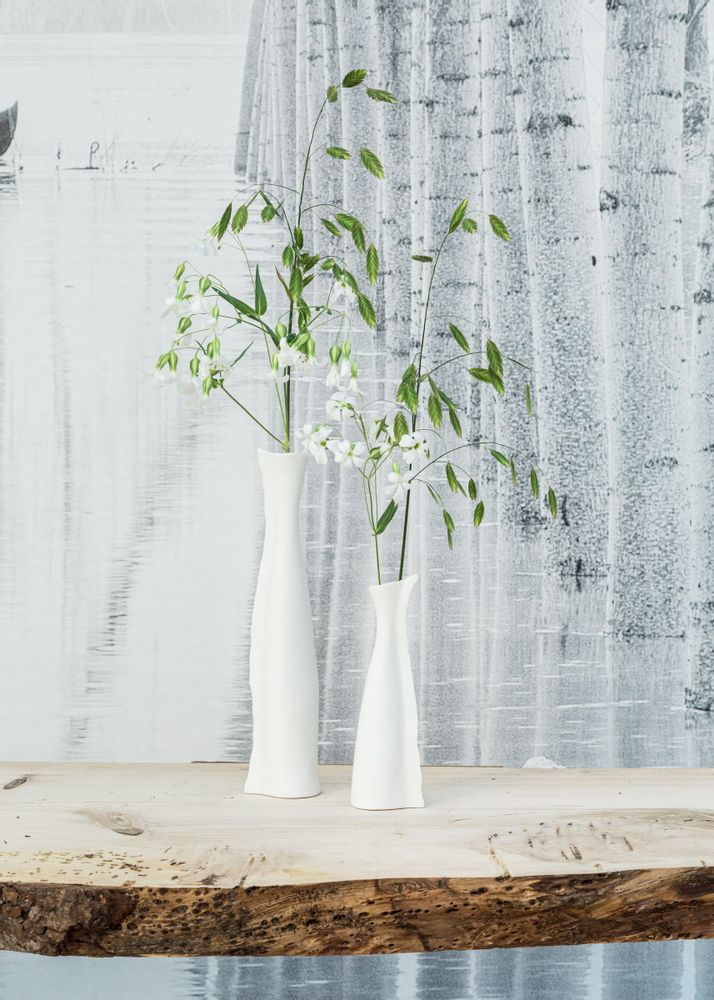 Vases - Vase/Soliflore MAYA , en biscuit de porcelaine,H26,5 - YLVAYA DESIGN