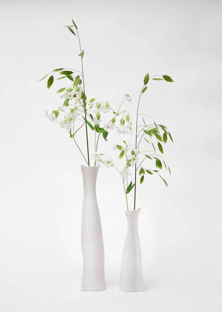 Vases - Vase/Soliflore MAYA , en biscuit de porcelaine,H26,5 - YLVAYA DESIGN