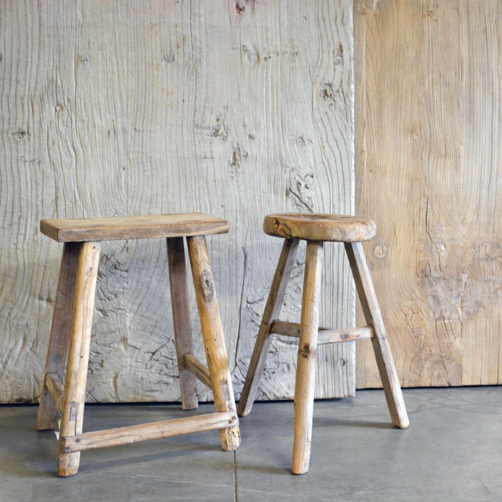 Stools - Old rectangular stool - PAGODA INTERNATIONAL