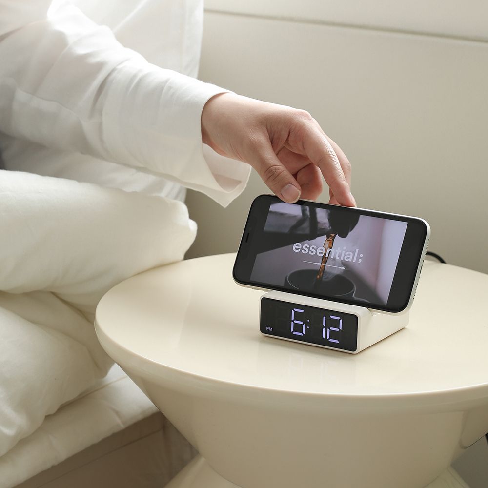 Clocks - Mooas 15W Mini Square Wireless Charging Stand Alarm Clock - MOOAS INC.