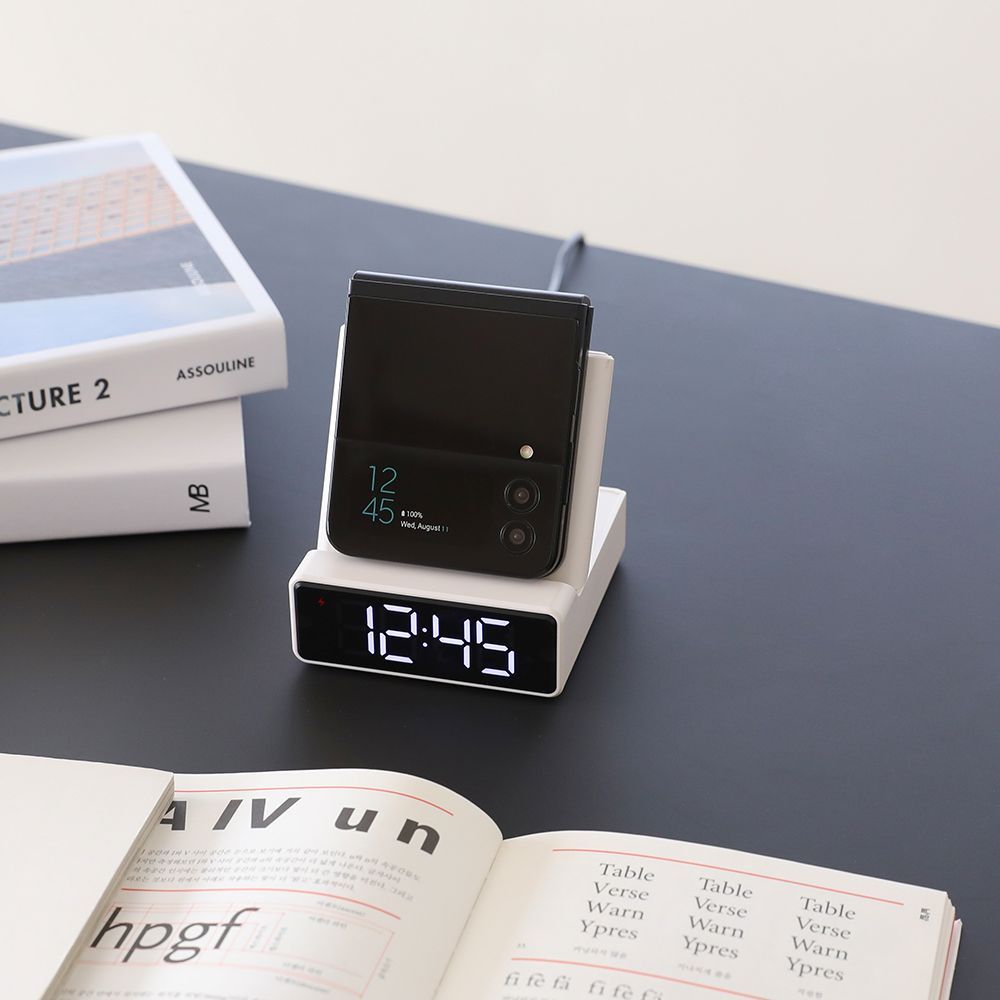 Clocks - Mooas 15W Mini Square Wireless Charging Stand Alarm Clock - MOOAS INC.