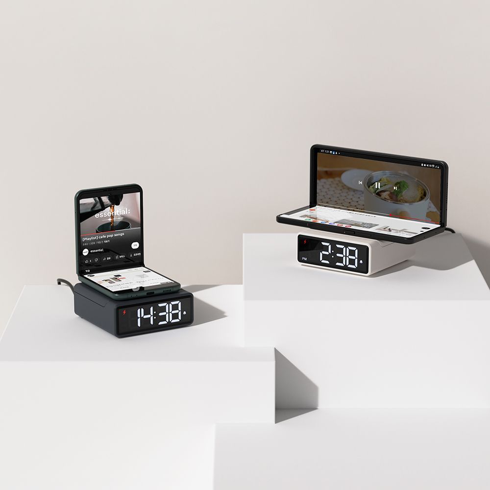 Clocks - Mooas 15W Mini Square Wireless Charging Stand Alarm Clock - MOOAS INC.