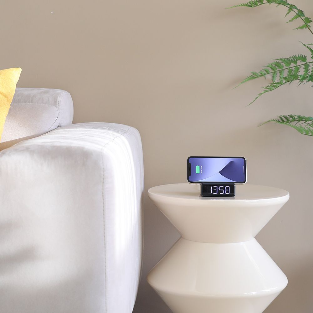 Clocks - Mooas 15W Mini Square Wireless Charging Stand Alarm Clock - MOOAS INC.