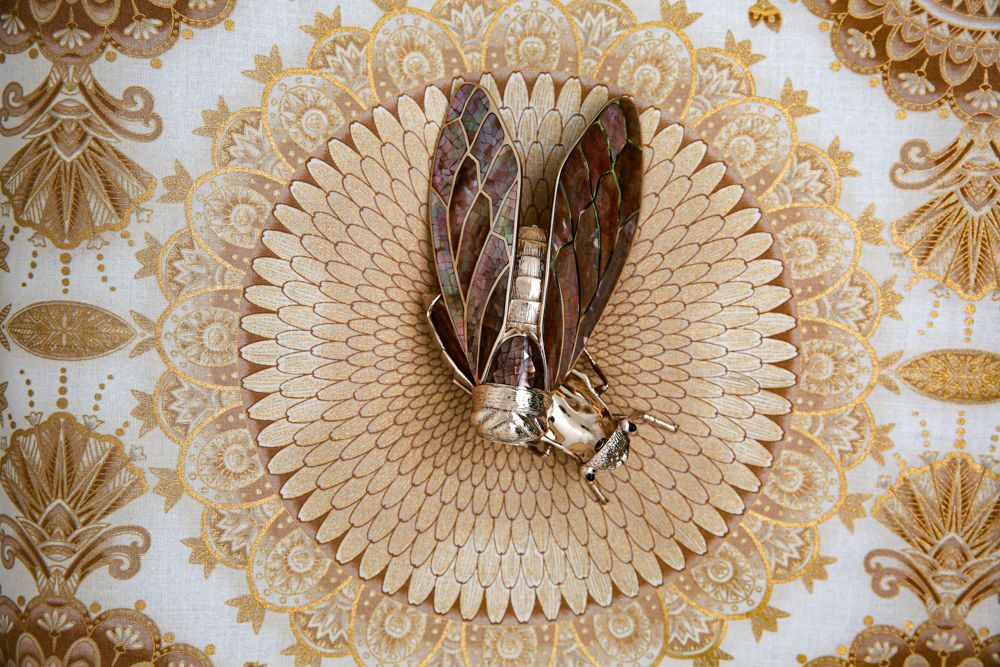 Objets de décoration - Boite Cigale Nacre naturelle & laiton recyclé - WILD BY MOSAIC