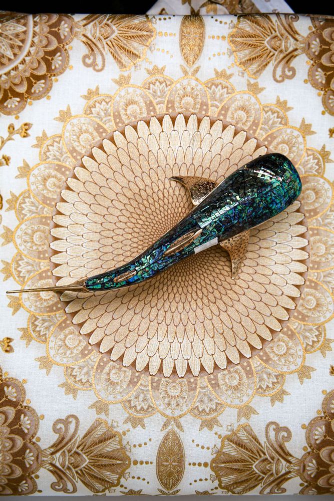 Decorative objects - Mother of pearl and recycled brass whale shark box - WILD BY MOSAIC