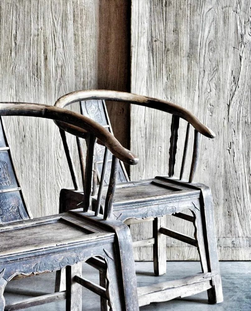 Chaises - Pair unique de chaisses ancien - PAGODA INTERNATIONAL
