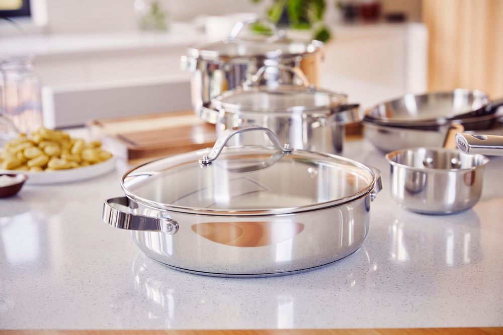 Stew pots - CICLA 28 CM 2-HANDLE STAINLESS STEEL FRYING PAN - BEKA
